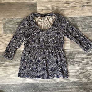 BCBG Maxazria‎ scoop neck geometric blouse womens large